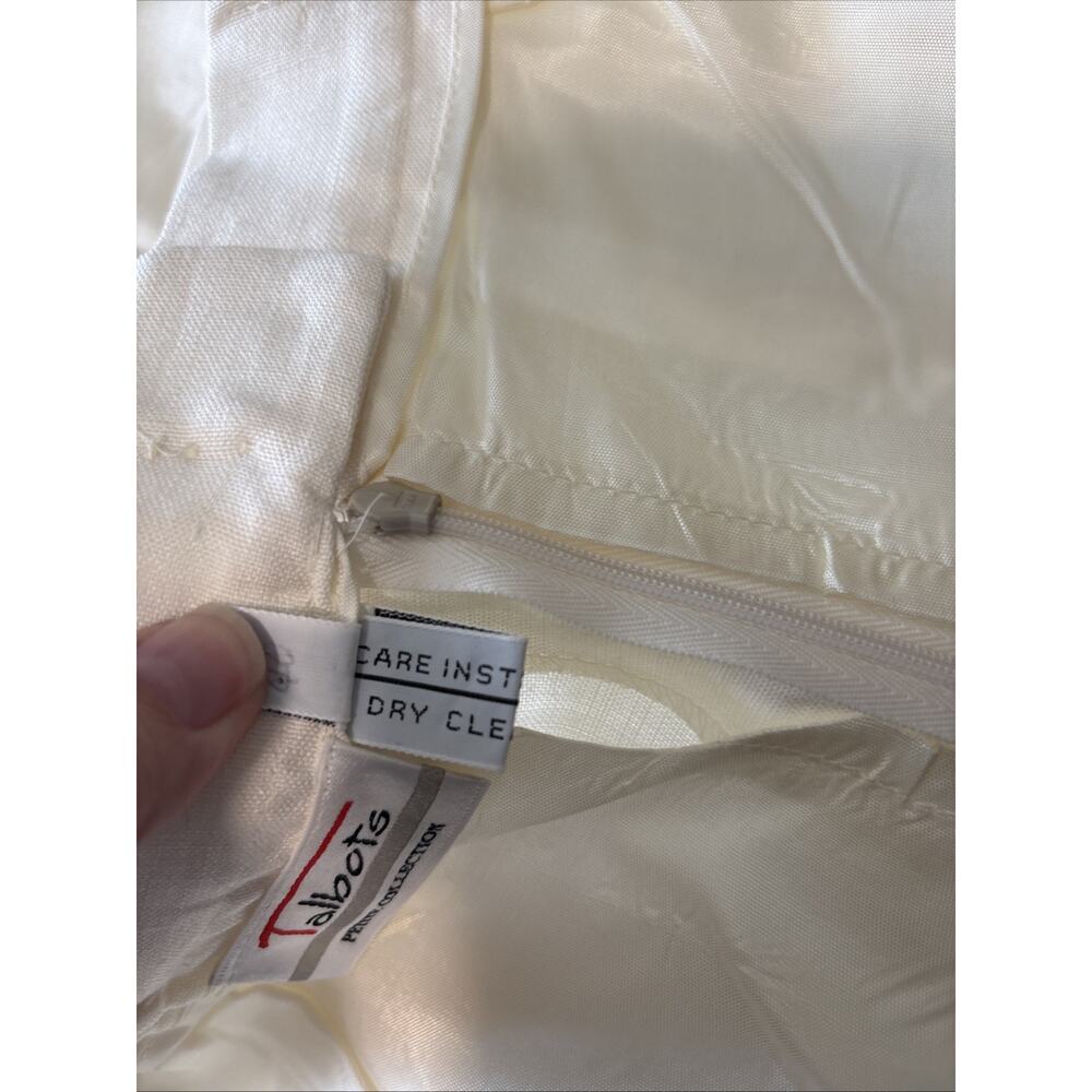 Talbots 10P Cream Vintage Pleated Skirt Tea Length EUC Businesswoman, Formal - Picture 9 of 15